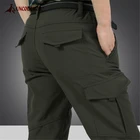 Брюки-карго мужские зимние с несколькими карманами, Теплые повседневные эластичные флисовые водонепроницаемые ветрозащитные армейские штаны в стиле милитари, мягкая оболочка