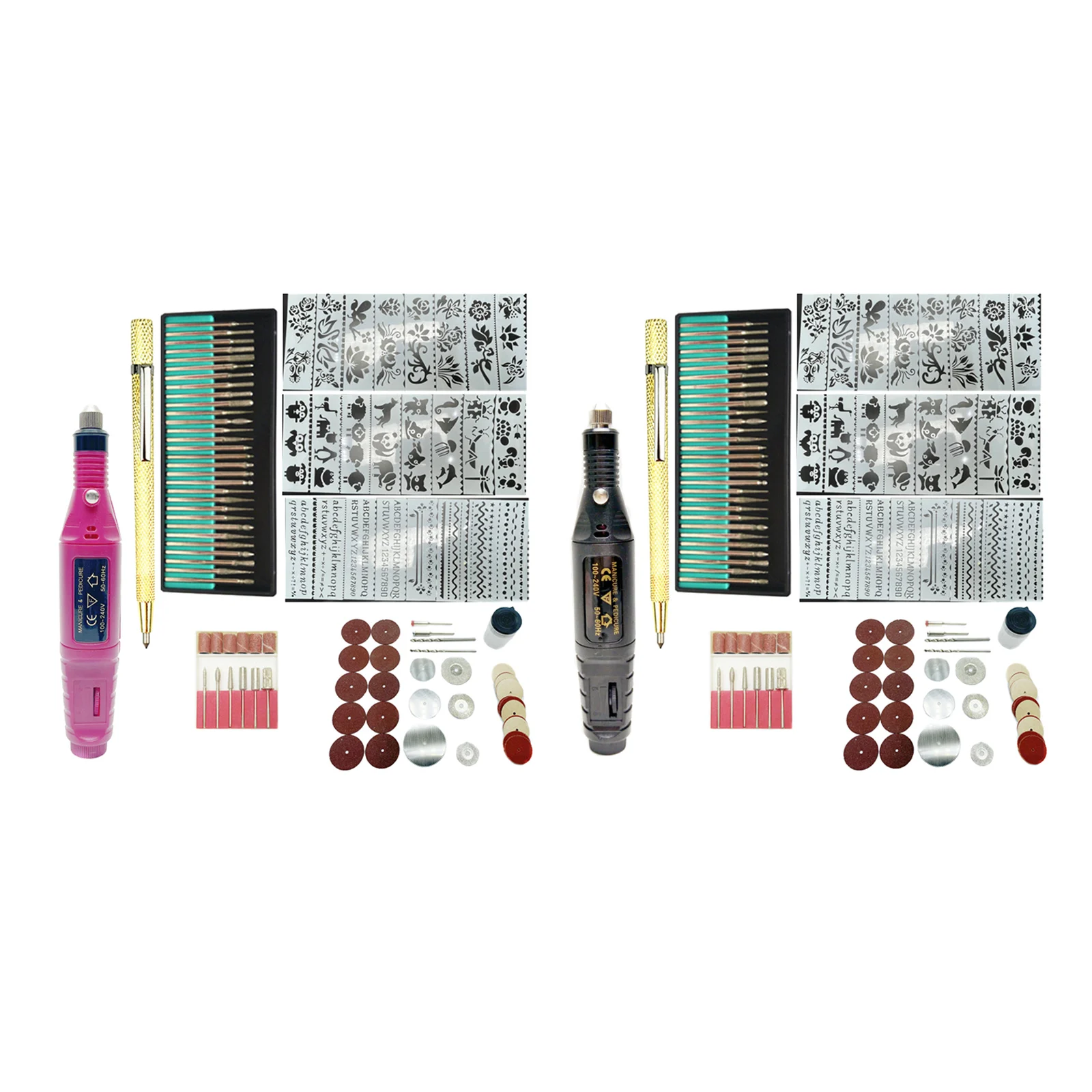 

108pack Portable Electric Nail Drill Buffer Kit Micro Engraver Pen Mini DIY Vibro Engraving Cordless Tool Polish Machine
