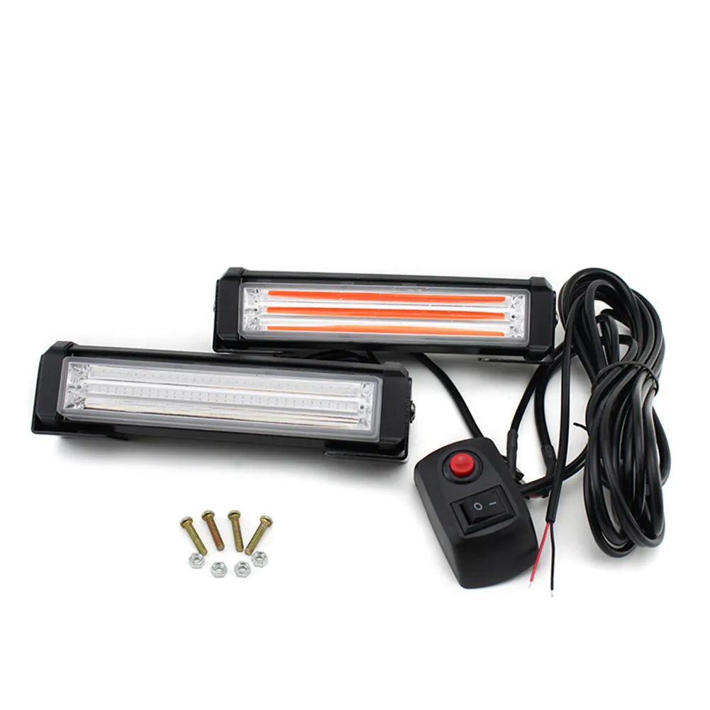 

Car One With Two Medium Grid Strobe COB Bar High Light Car Intake Grille Clears Bright Strobe Warning Light