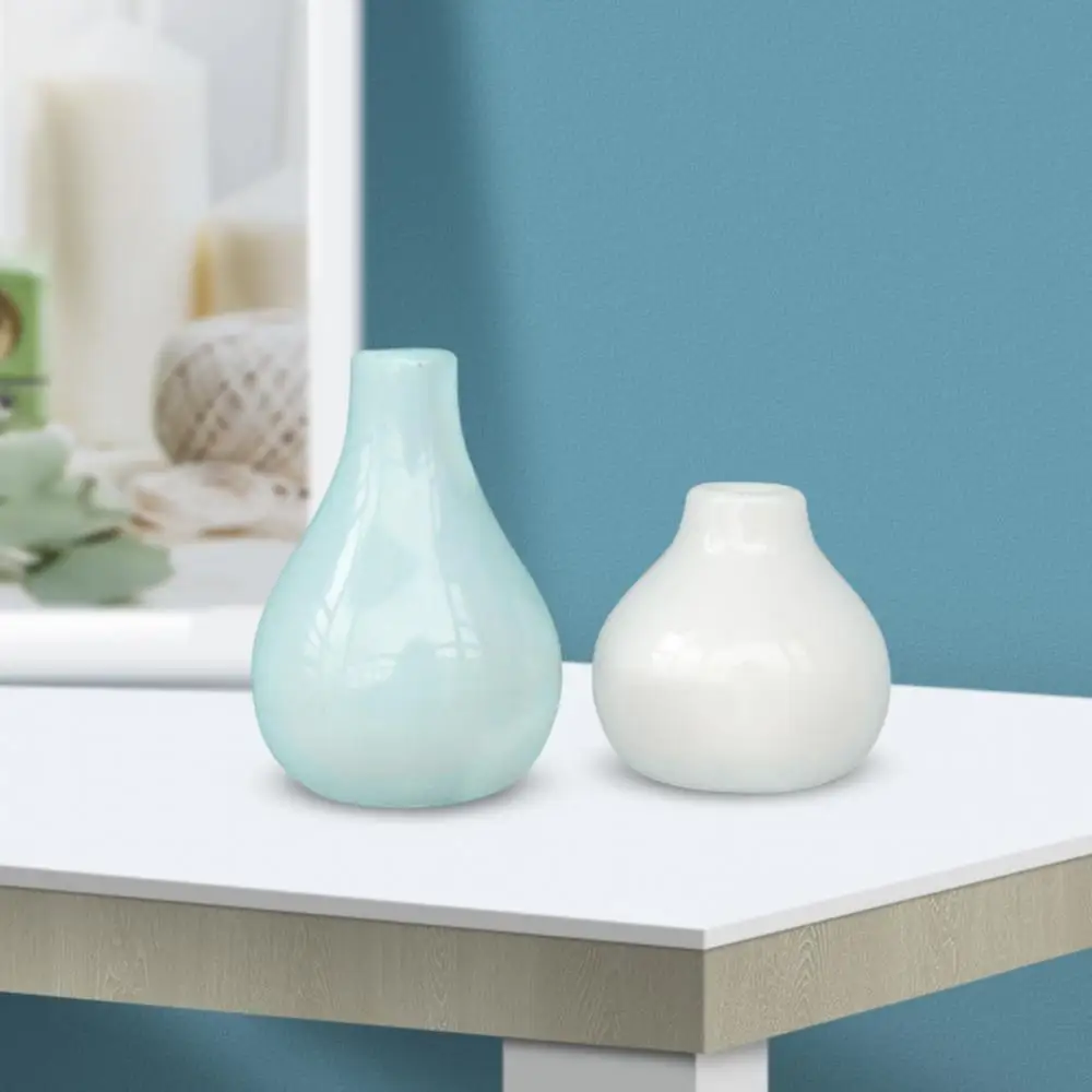 

50% Hot Sales!!! 2Pcs/Set 1/12 Solid Color Miniature Vase Toy Home Gift Shop Cafe Ornament Decor