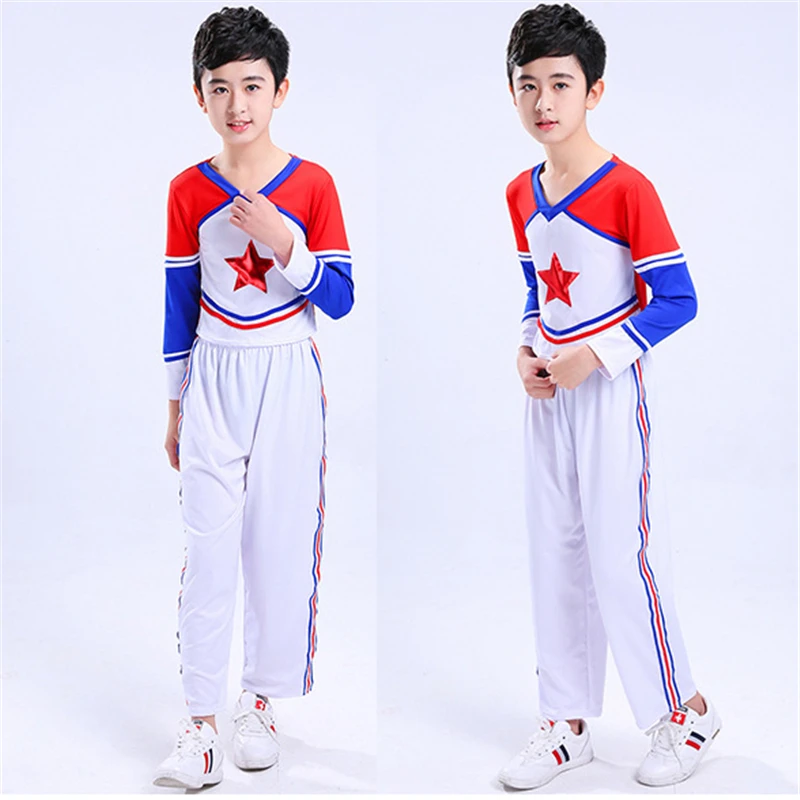 Style 3 Boy Gril Student Cheerleader Teenagers School Uniform Skirt Kid Dance Costume Gymnastics Children Performance Clothing 110-160CM - Цвет: Style 3