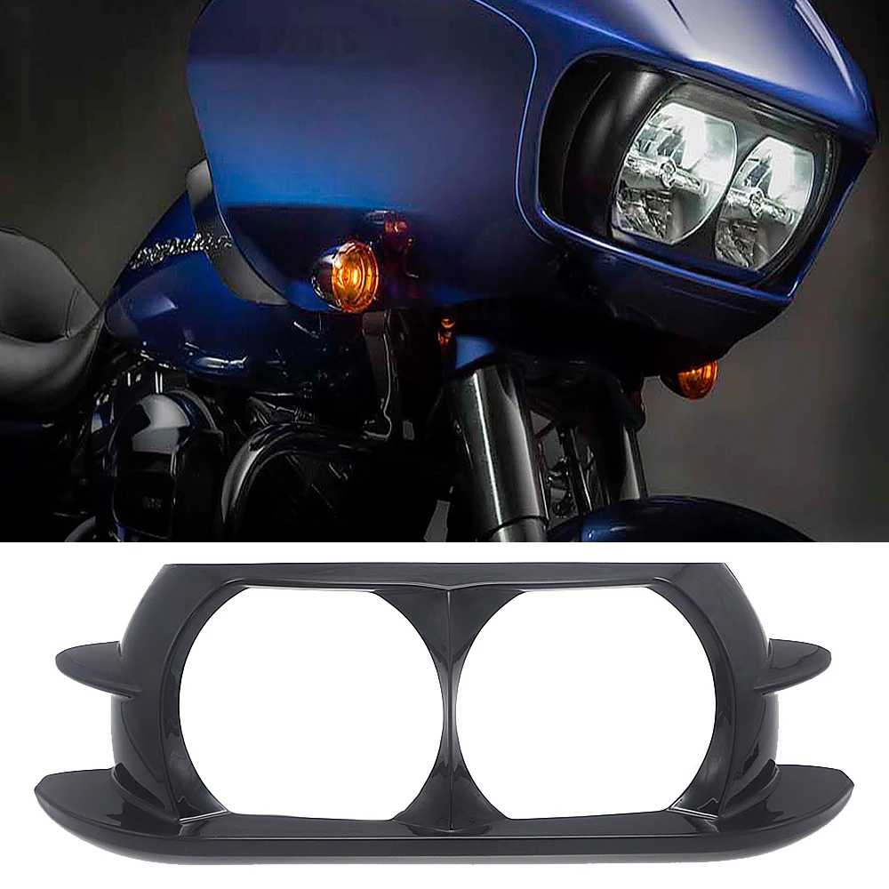 

Chrome Dual Headlight Fairing Trim Bezel Scowl Cover For Harley Touring Road Glide Special FLTRXS Road Glide FLTRX 2015-2019