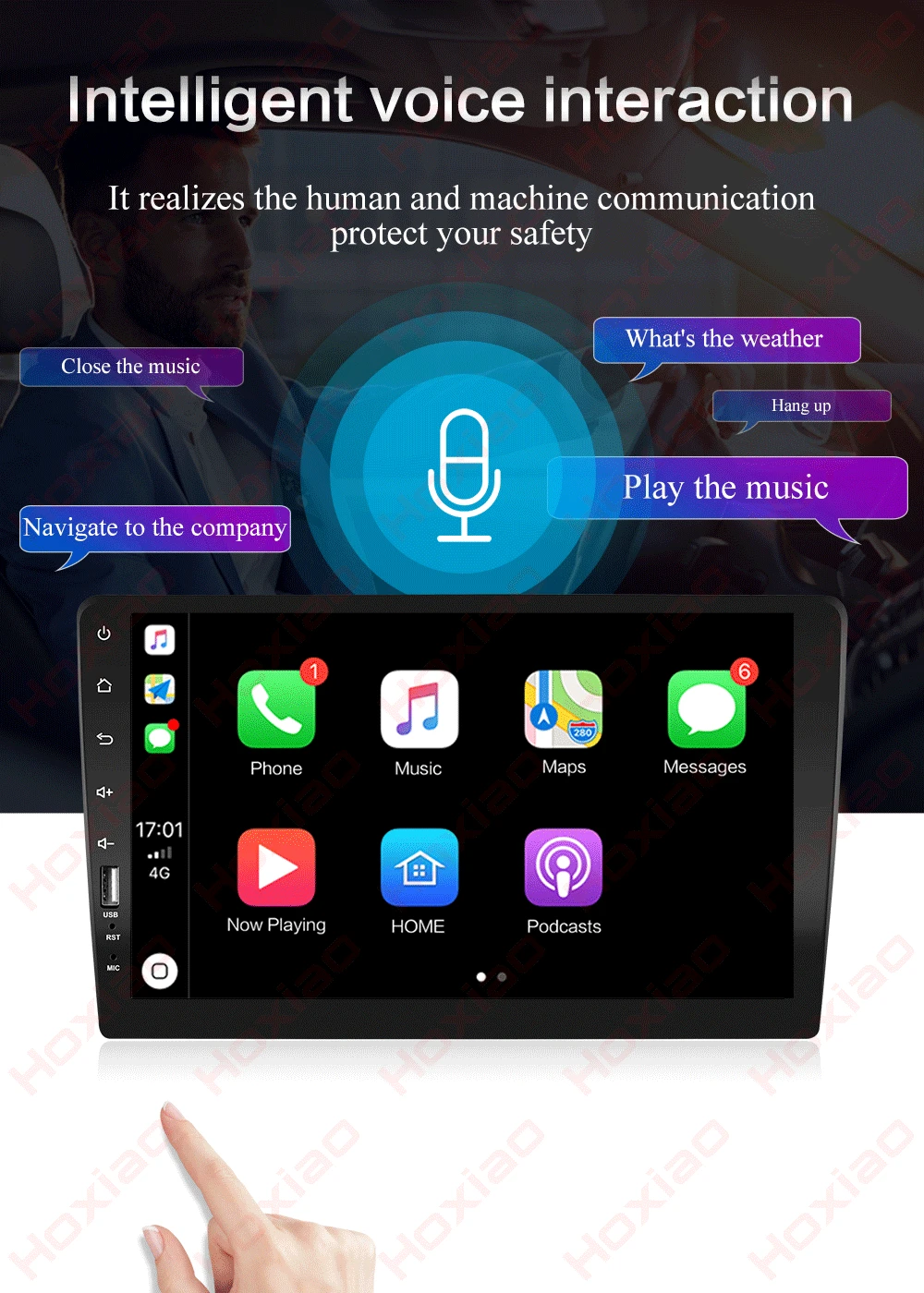 1 DIN встроенный MP3 Carplay Android Авто 2 din Автомобильный Радио плеер с Сенсорное Зеркало Ссылка MP5 Bluetooth " HD Автомобильный аудио 2DIN