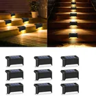Светодиодный светильник на солнечной батарее для стен, дорожек, лестниц, наружный водонепроницаемый светильник для палубы, сада, пейзажа, ступеней, балконов, датчик для забора света, 4 шт.8 шт.