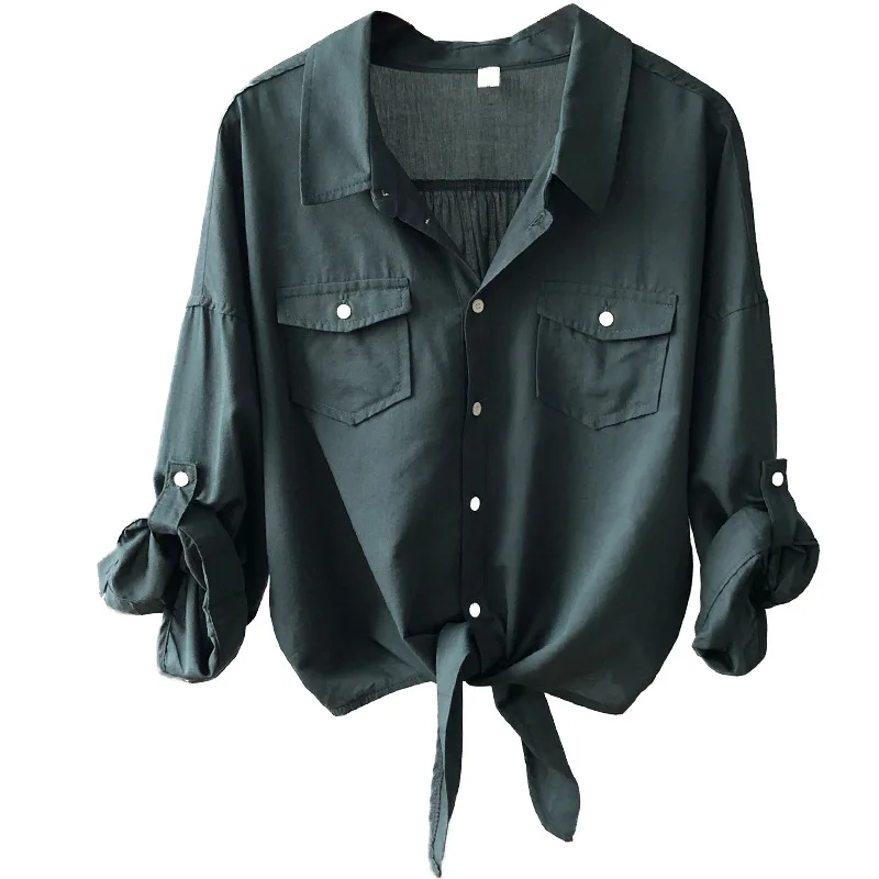 

Fashion women's jacket 2021 summer new style retro loose design sense fashion lace shirt casual top