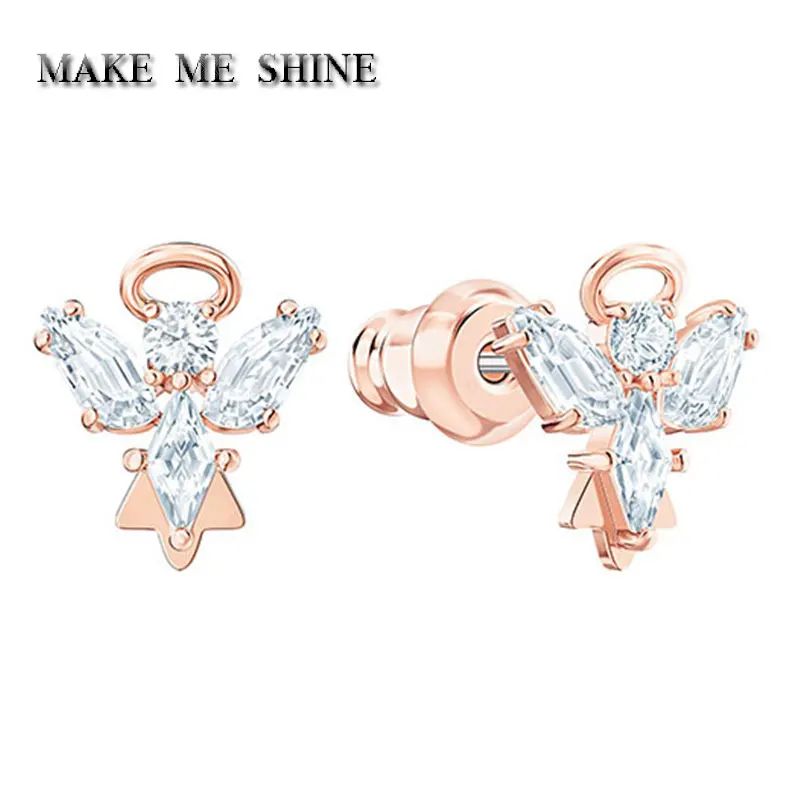 Высококачественные элегантные шикарные женские серьги SWA с маленькими ангелами