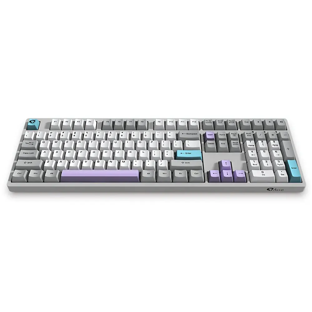 Silent 108 Keys Wired Mechanical Keyboard Morandi Grey AKKO Switch PBT Keycap Gaming Keyboard