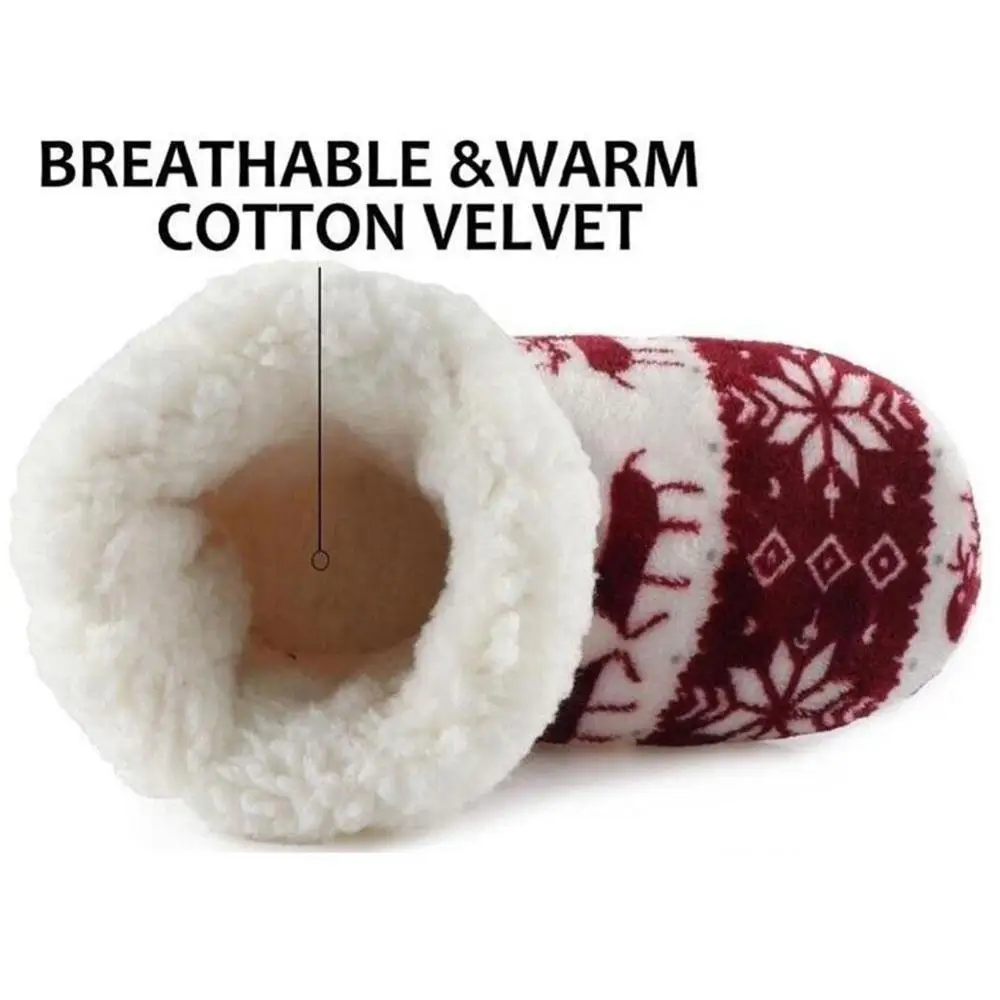 Зимняя обувь для пола женские тапочки Рождественская теплая стелька носки