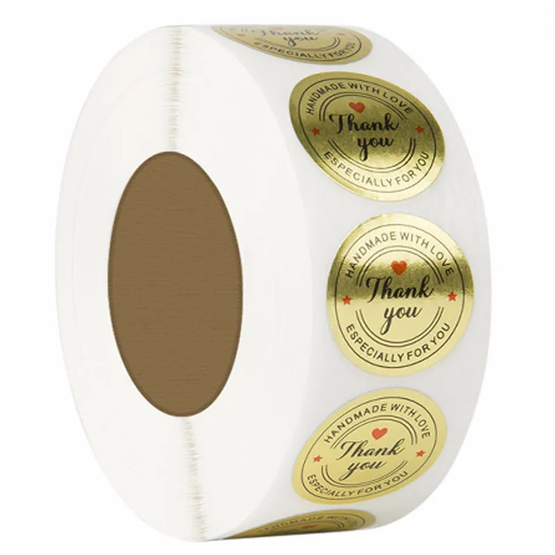 500/1000 шт 9 стиль крафт Круглый Спасибо стикер s этикетки для печати золотой милый