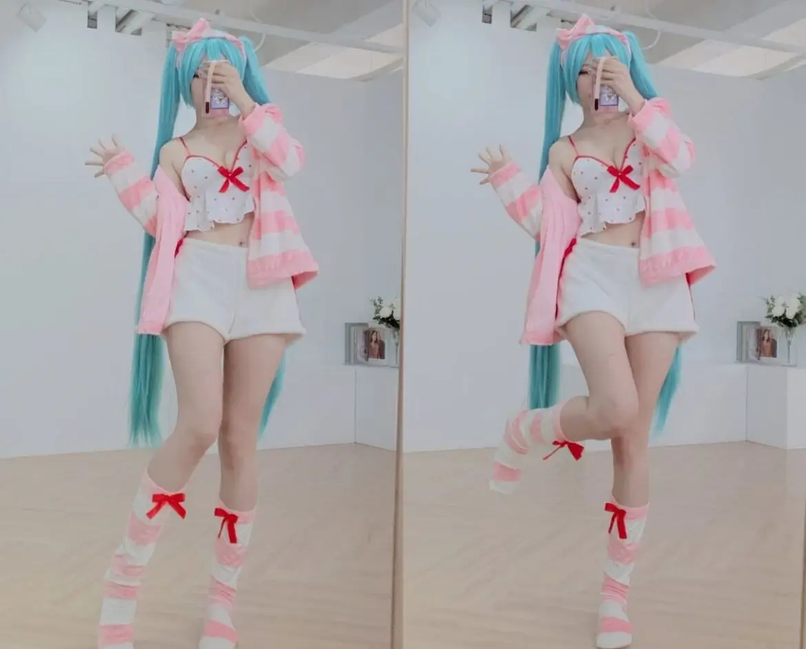 Парик для косплея Miku Длинные термостойкие синтетические парики с зажимом волос и
