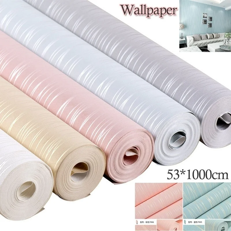

Non-self-adhesive wallpaper DIY non-woven vertical stripes wall stickers home decoration TV background paper art wallpaper