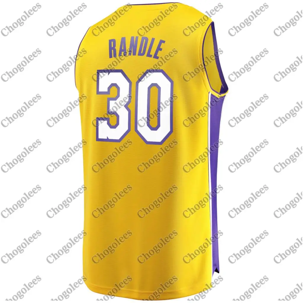 

Men Basketball Jersey Julius Randle Los Angeless Branded Fast Break Jersey Gold Icon Edition