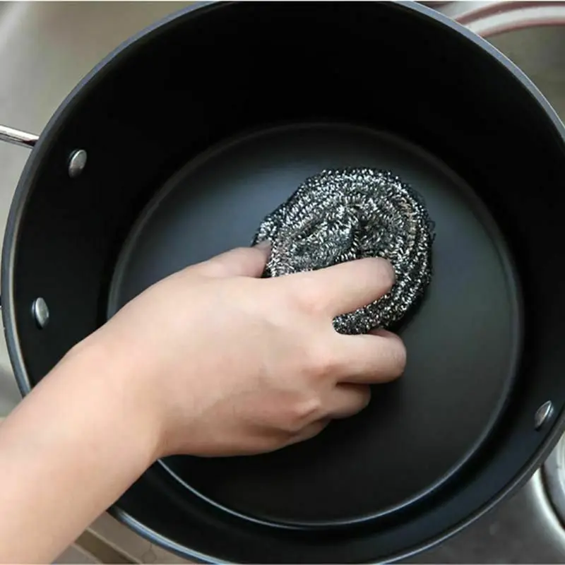 Чистый Стальная проволока мяч губки сетки супер моющее средство инструмент