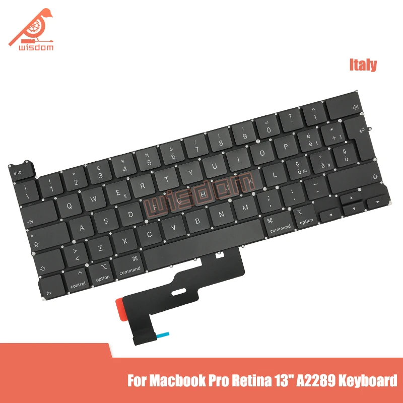 

Оригинальная новая клавиатура A2289, итальянская клавиатура для Apple Macbook Pro Retina 13,3 дюйма, стандартная клавиатура A2289 2020 года, 10 шт.