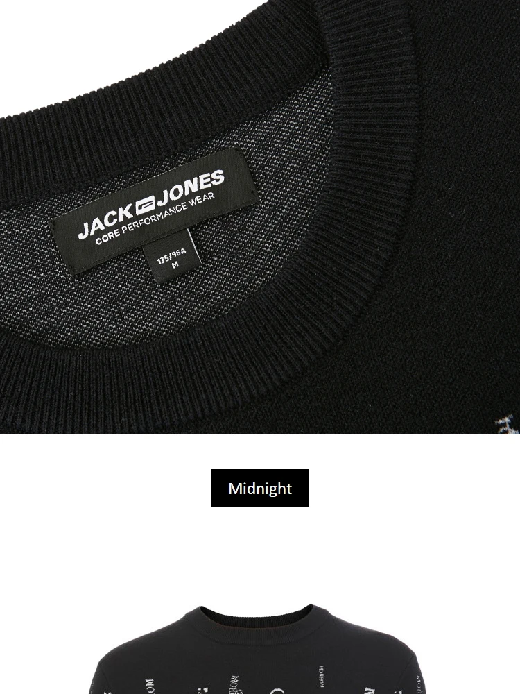 JackJones мужской свитер с надписью и круглым вырезом 219324512