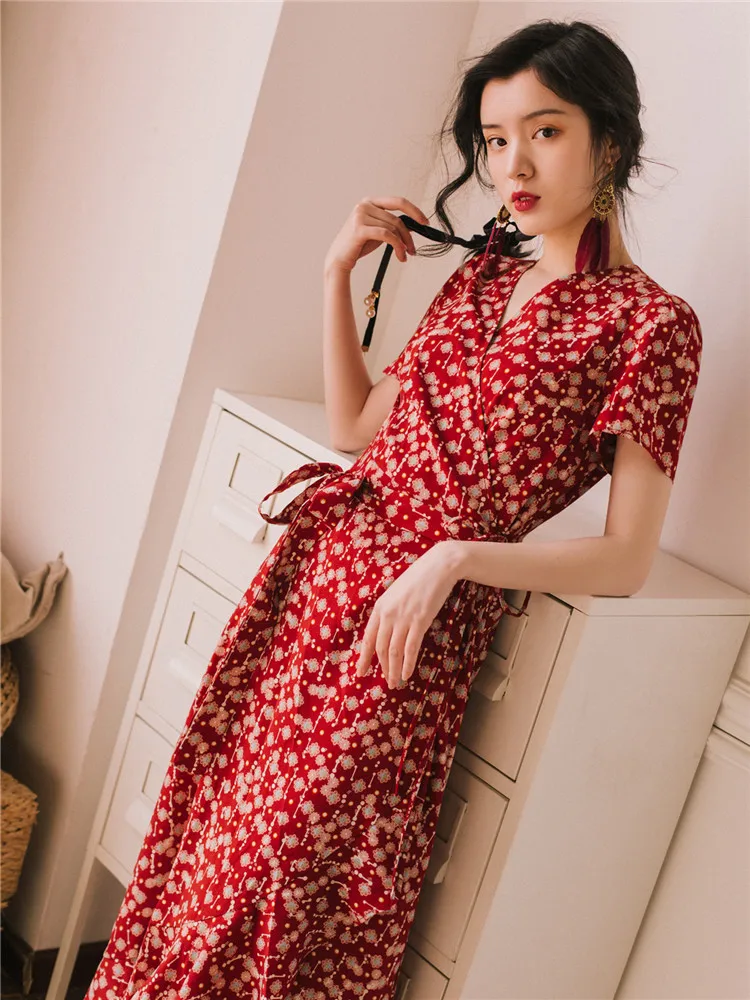 2019 летнее женское пляжное платье с цветочным принтом в стиле