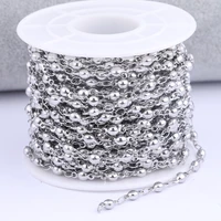 onwear 2meterslot stainless steel ball beaded necklace chains for jewelry making diy bracelets findings