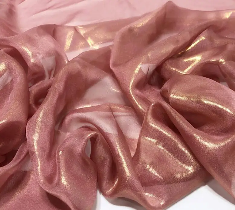 Rust pink Косплей шифон Ткань 30D Золотой бронзированный ткань блестящая ткань Бронзирующая ткань костюм платье ткань Сделай Сам 1 м/лот - Цвет: Rust pink
