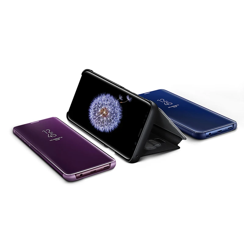 Оригинальный зеркальный умный чехол-книжка Samsung для Galaxy S10/S10 +/S9/S8 Plus/Note9/Note8