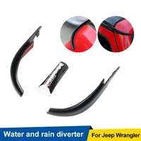 1pair car roof rain gutter water diversion channel rain guard slot gutter decor for jeep wrangler jk 2007 2017 with adhesive