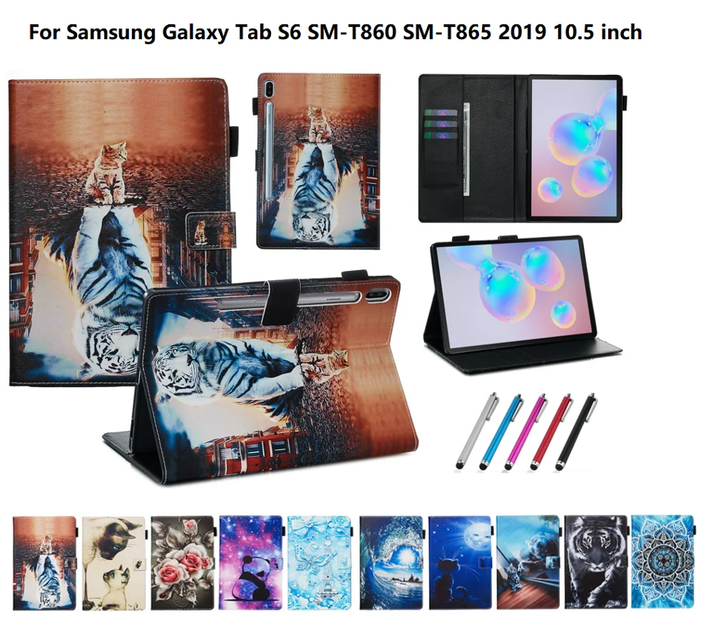Обложка для Samsung Galaxy Tab S6 10 5 детской модели 2019 крутой кожаный чехол с мультяшным