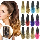 Soowee волнистые заколки на заколках для наращивания волос маленькая пони хвост заколка синтетические волосы коготь Омбре конский хвост кусочки волос