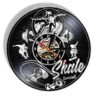 Скейтборд, роликовые скейтеры, настенные часы, скейтборд, экстремальные приключения, спорт, скейтбордист, украшение ручной работы, бесшумные кварцевые часы