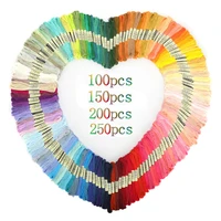 50100150200250pcs cross stitch threads floss random color sewing skeins embroidery thread skein diy sewing tools