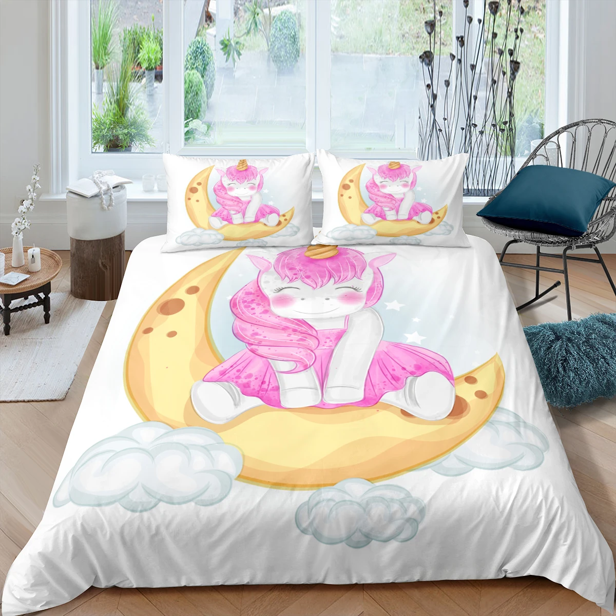 

Luxury 3D Printed Unicorn Rainbow Bedding Set Queen King Size Girls Comforter Duvet Cover Sets 2/3pcs Quilt Covers Pillowcases