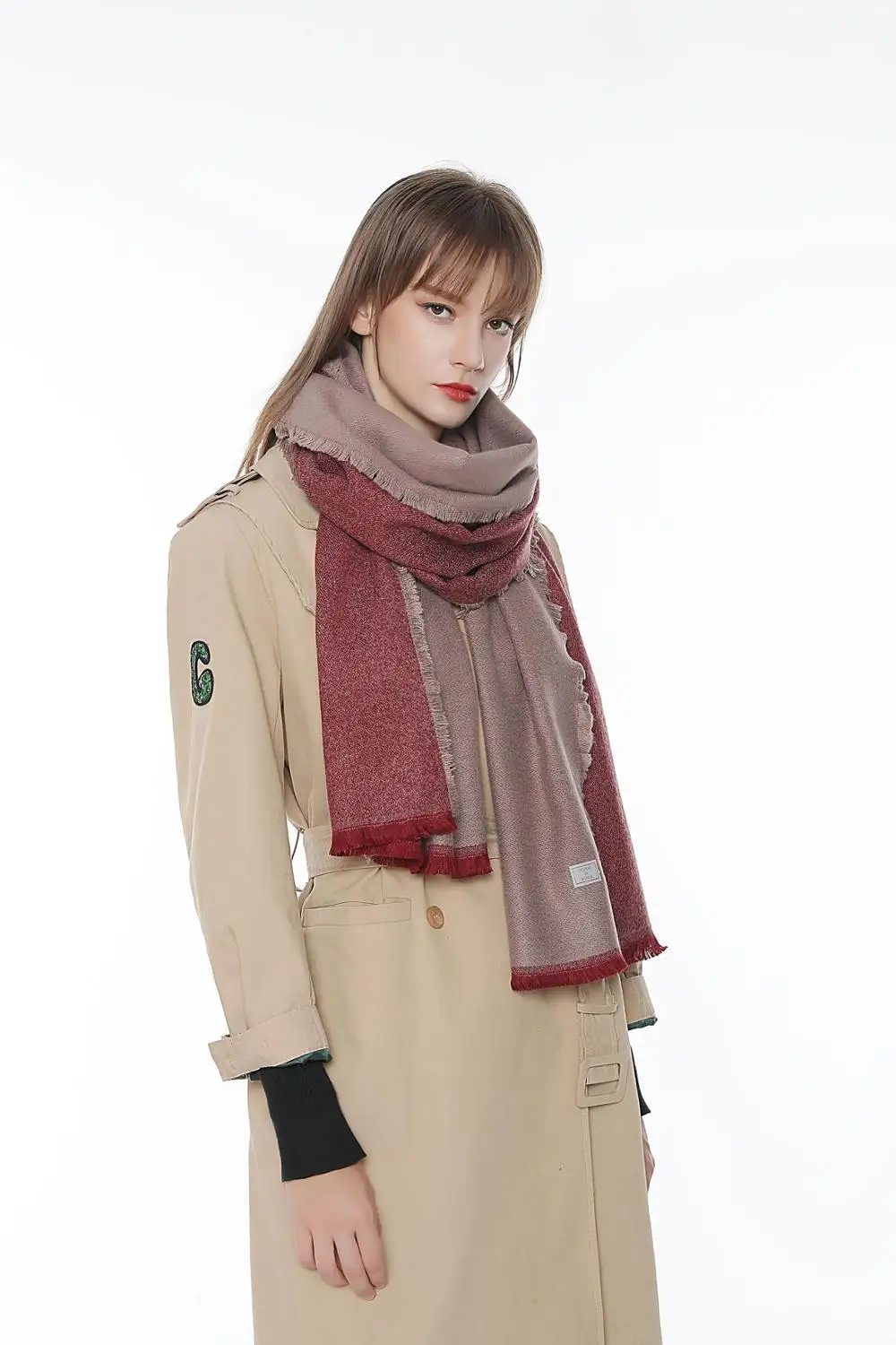 Зимний Шарф для женщин большой двусторонний кашемировый шаль корейская версия