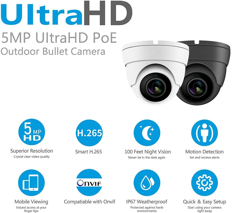 Совместимость Hikvision 5MP IP POE камера наружная/Внутренняя H.265 купольная CCTV сетевая камера широкий угол 2,8 мм 30 м ИК ONVIF