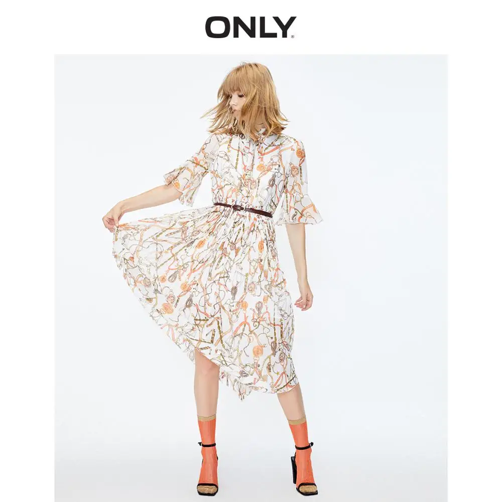 Только в том случае Для женщин с принтом плиссированные Нерегулярные шифоновое