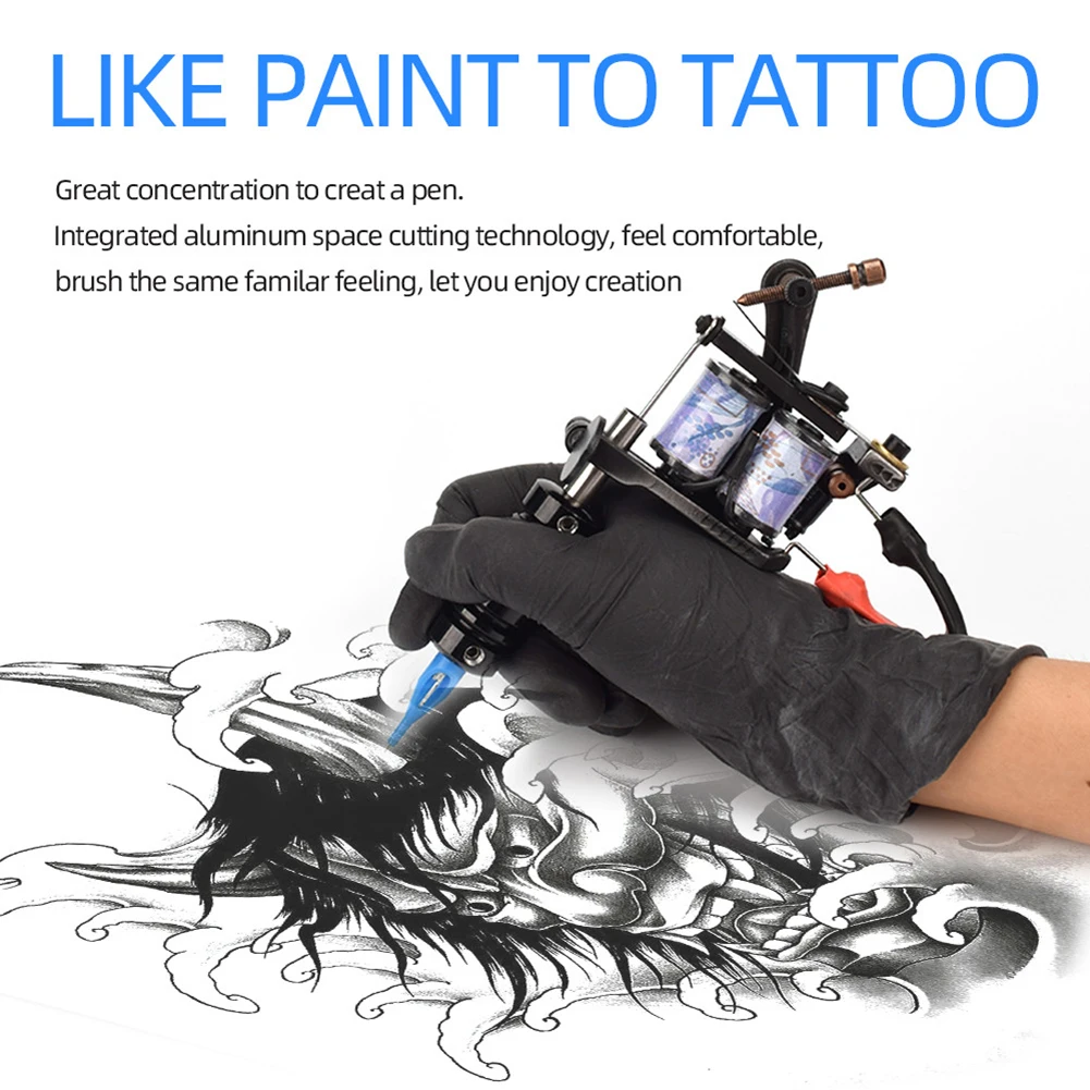 

Black Iron Tattoo Tool Complete Tattoo Machine Kit Set Wire Cutting 10 Wrap Coil Tattoo Machine for Liner Shader