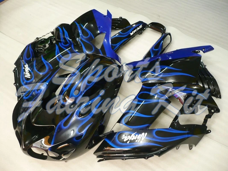 Пластиковые обтекатели для ZZ R1400 2006 2011 Черный Синий Пламя Abs обтекатель Kawasaki Zx14r