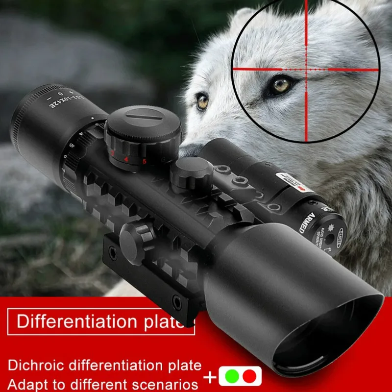 

3-10x42EG Hunting Scope Tactical Optics Reflex Sight Riflescope Reticle Red Green Dot Combo Hunting Scope