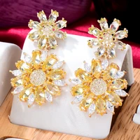 blachette fashion luxury high quality flower pendant earrings women girls wedding party show daily beautifully zircon jewelry