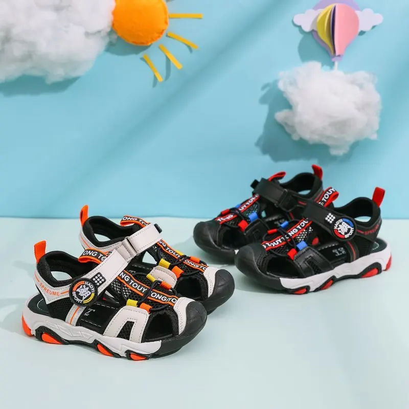 

Summer Kids Sandals Children Shoes Boys Fashion Closed Toe Breathable Non Slip Soft Sole Child Beach Sandalias Size 26-36