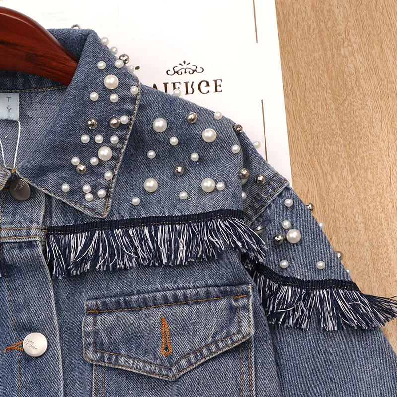 Подростковая Осенняя джинсовая куртка для маленьких девочек пальто модная