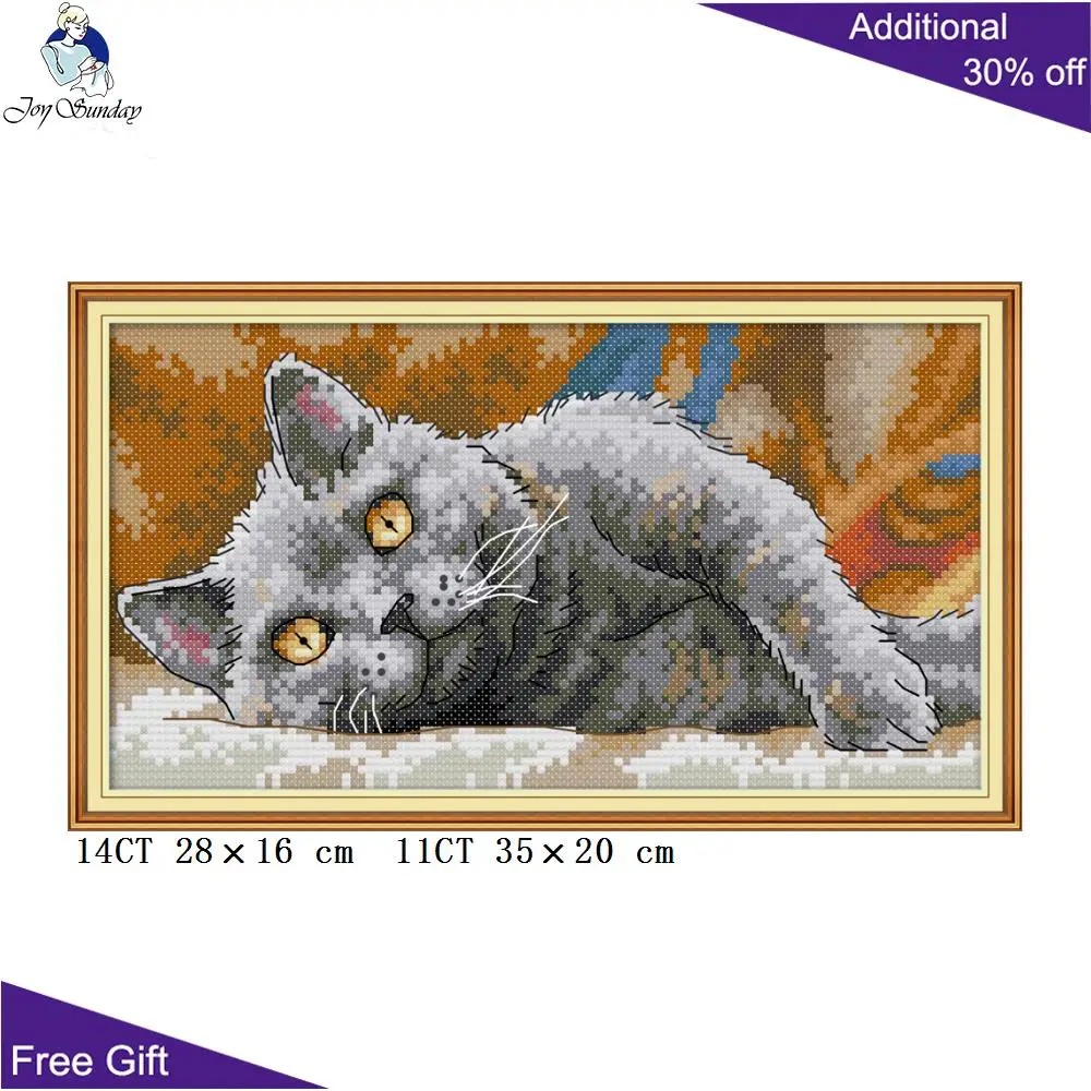 Украшение для дома с изображением кошек Joy Sunday DA253 DA254 14CT 11CT|Упаковка| |