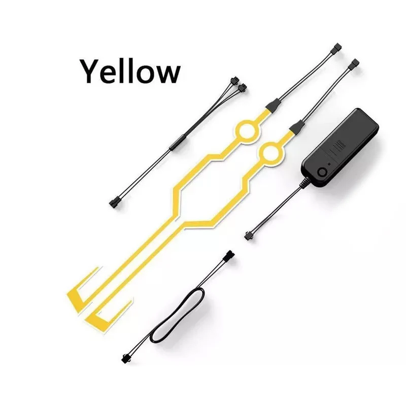 

A Pair Helmet Motorcycle Light Riding Signal EL Strip Flashing Durable Kit Bar DIY Helmet Led Strip Reflector Cold Light Film