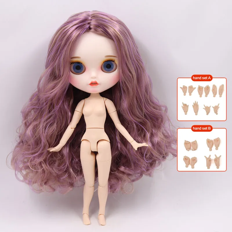 Nude doll ICY Blyth кукла на заказ с руками Набор для тела Новая Улыбка Рот матовое лицо 1/6 игрушки BJD DIY модные куклы подарок для девочки специальное предложение - Цвет: Nude doll