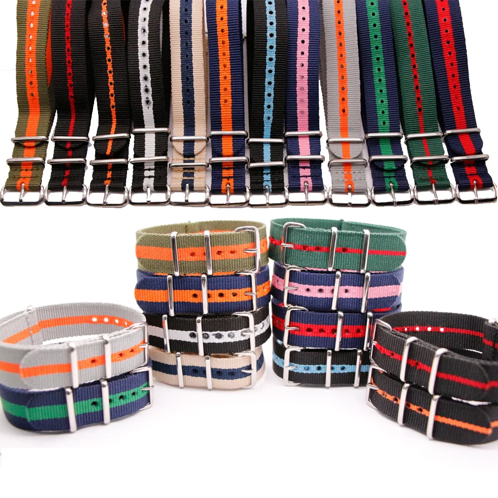 

Nylon Watch Band Sport Casual Straps Replacement With Stainless Steel Buckle For Men Women's Watch Accessories18 20 22 24MM