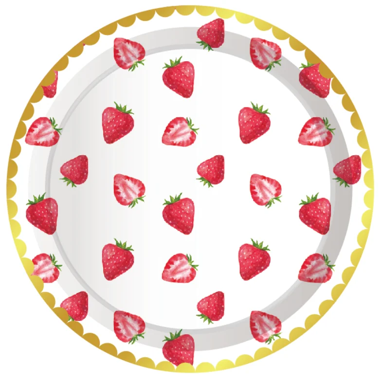 

8pcs 7inch Fresh Strawberry Party Decorations Disposable Tableware Dessert Plates for Kids Baby Shower Birthday Party Favors