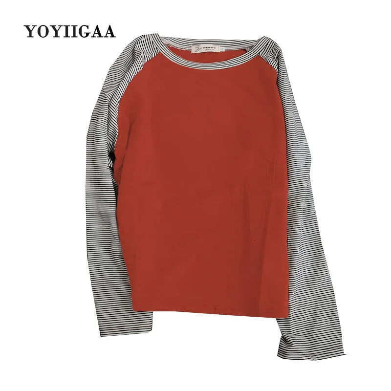 Новинка женская футболка с длинным рукавом женские топы весна осень свободная