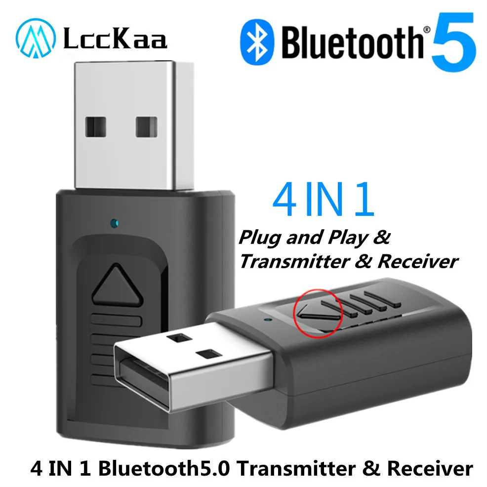 4 в 1 USB Bluetooth-совместимый аудиоприемник 5 0 передатчик стерео BT AUX RCA 3 мм разъем для