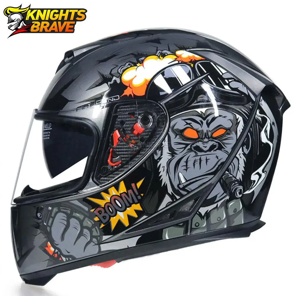 JIEKAI Double Lens Helmet Motorcycle Men Casco Moto Motocross Riding Racing Helmet Off Road Capacete Moto Full Face DOT Approved