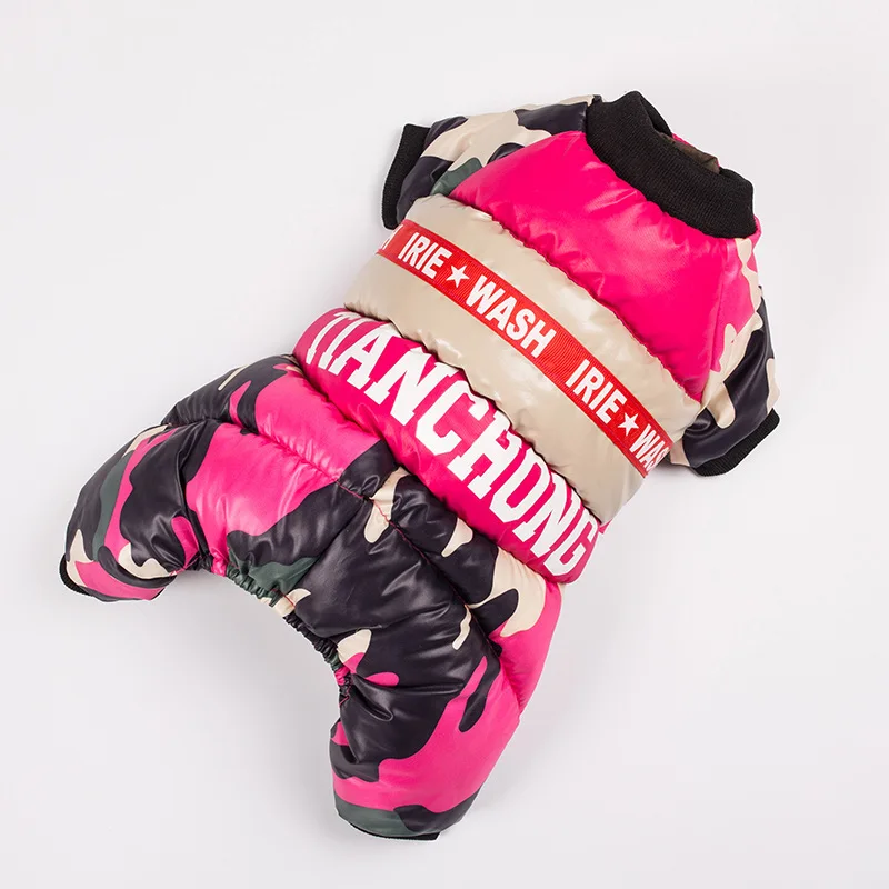 Зимние теплые Pet Одежда с принтом в виде собак собака пальто куртка