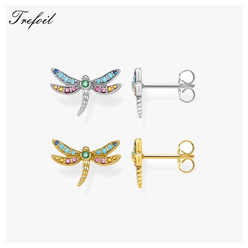 Женские серьги-гвоздики в виде стрекозы | Украшения и аксессуары