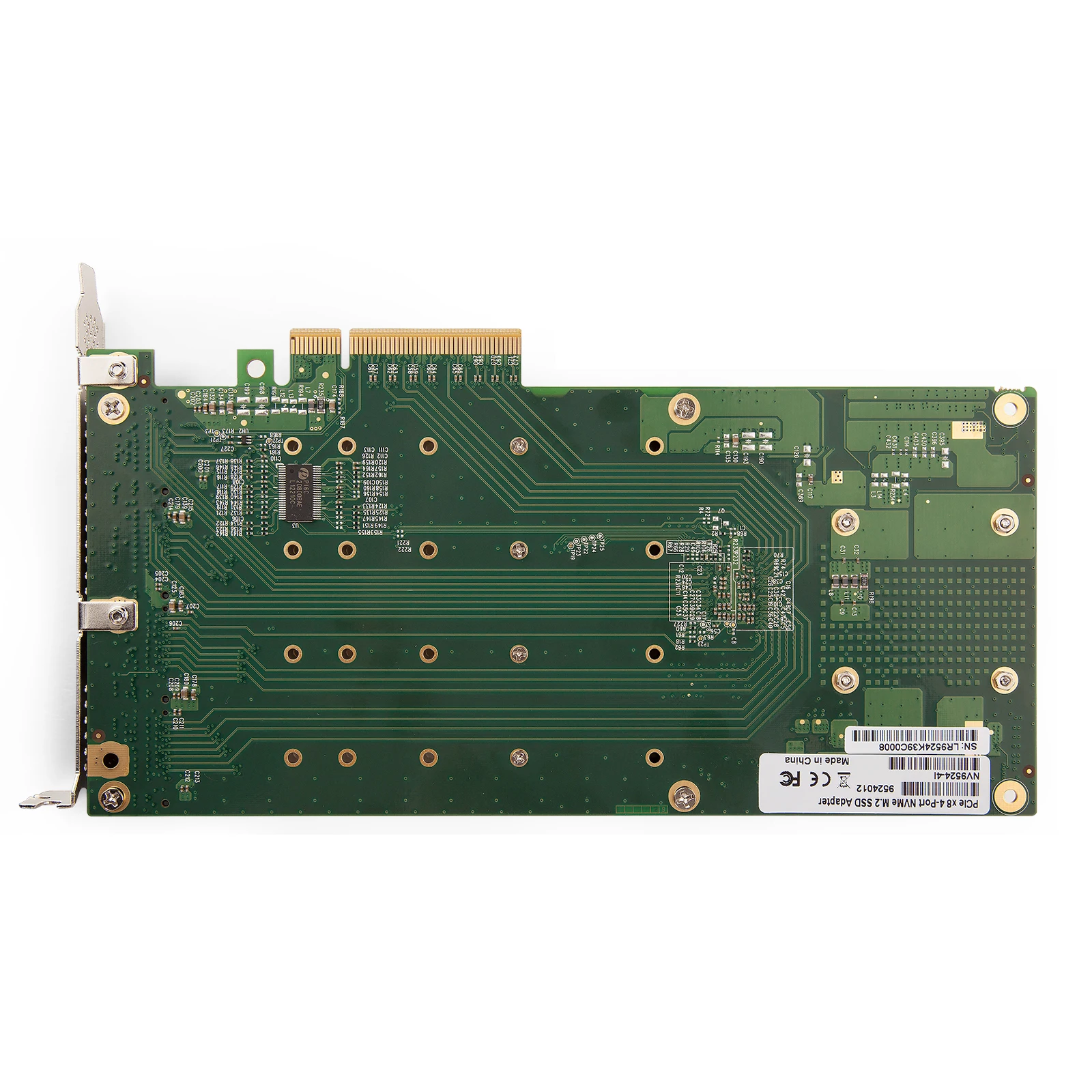 NVMe SSD Adapter, X8, (4) M.2(M Key), Built-in a PEX-8724 Controller with Bifurcation Function