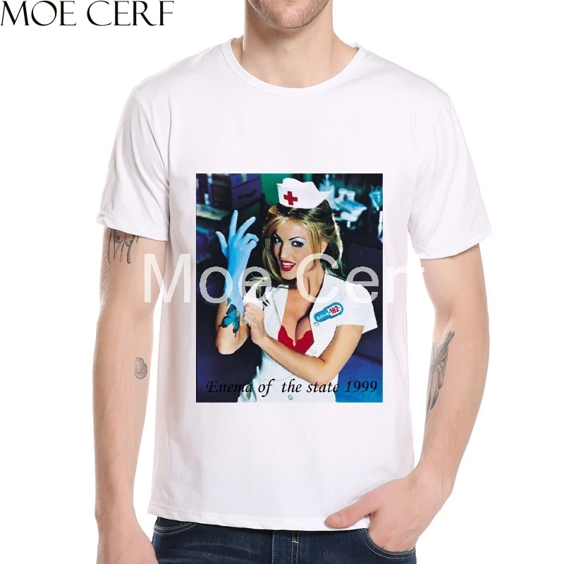 MOE CERF Blink 182 Enema of the State 1999 Футболка Мужская модная рок группа с логотипом Desinger Топы